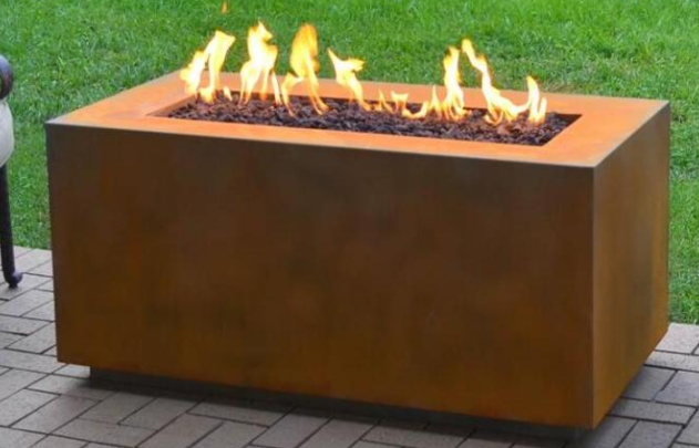 таблица огня газа Corten длины 150cm современная портативная ржавая стальная на открытом воздухе