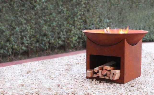 Подгонянная конструированная яма шара огня Corten хранения швырка открытого сада стальная