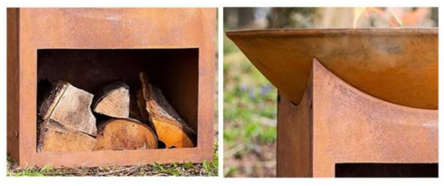 Подгонянная конструированная яма шара огня Corten хранения швырка открытого сада стальная