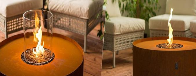 пропана газа 95cm таблица ямы огня Corten портативного Freestanding стальная круглая