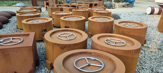 пропана газа 95cm таблица ямы огня Corten портативного Freestanding стальная круглая