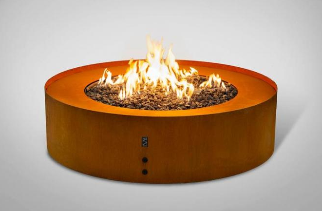 пропана газа 95cm таблица ямы огня Corten портативного Freestanding стальная круглая