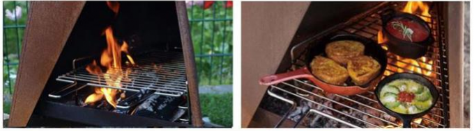 Freestanding 120cm современный на открытом воздухе камин геометрическое Corten стальное Chimenea