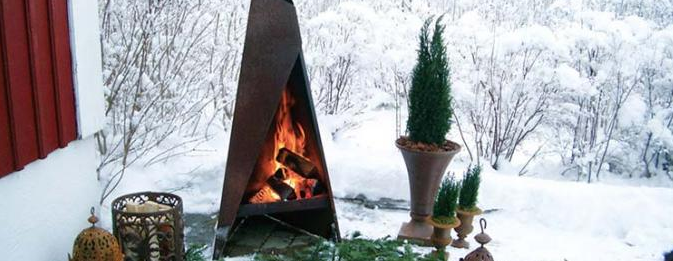 Freestanding 120cm современный на открытом воздухе камин геометрическое Corten стальное Chimenea