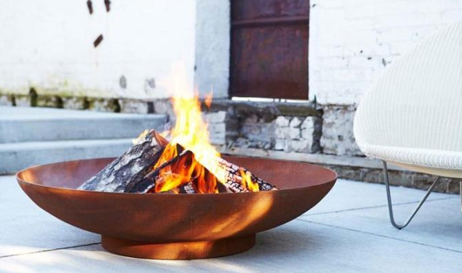 Многофункциональная древесина горя яму огня 80cm Corten стальные и шар воды