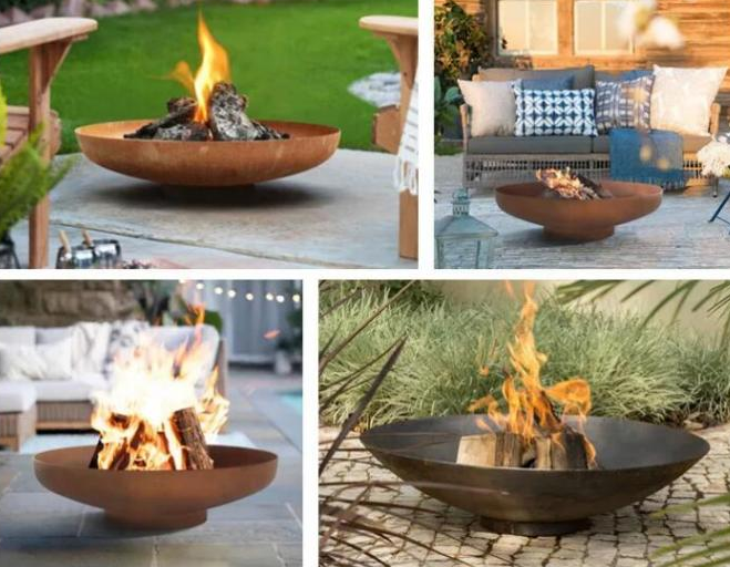 Многофункциональная древесина горя яму огня 80cm Corten стальные и шар воды