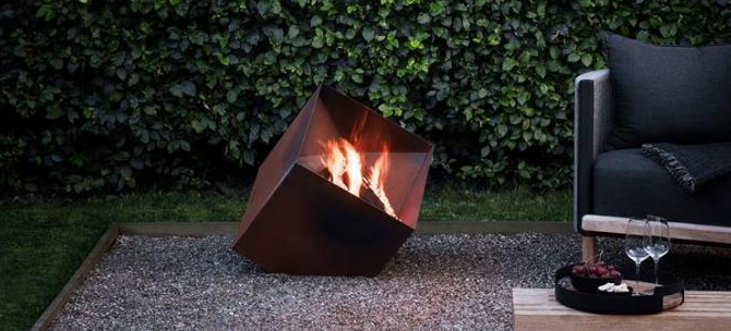 Теплая держа ржавая древесина финиша горя яму куба огня Corten стальную