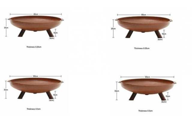горелка журнала шара огня Corten костра ржавчины подогревателя сада 60-120cm располагаясь лагерем стальная