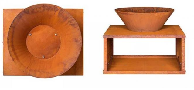 Шар огня Corten открытого сада современный ржавый стальной с хранением журнала