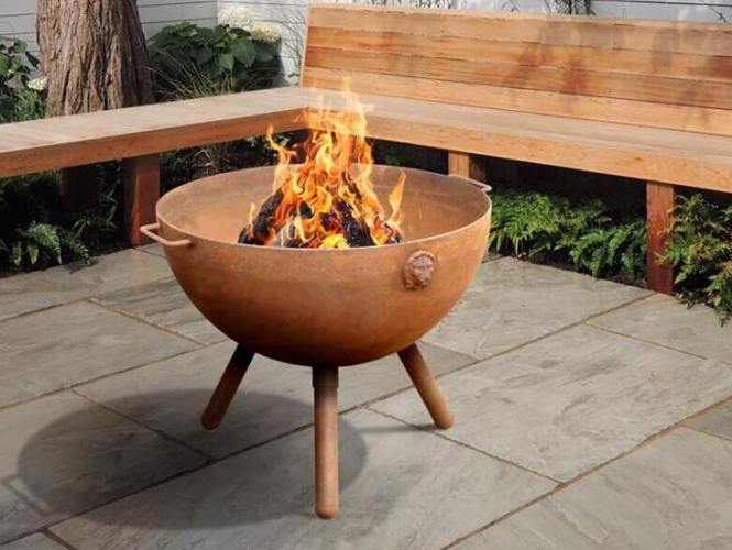 котла горелки угля подогревателя 70cm шар огня Corten на открытом воздухе деревенского стальной