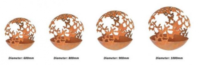 сфера ямы огня Corten темы бабочки подогревателя патио диаметра 90cm стальная