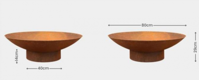 шар горелки ямы огня Corten костра ржавчины подогревателя 80cm на открытом воздухе располагаясь лагерем стальной