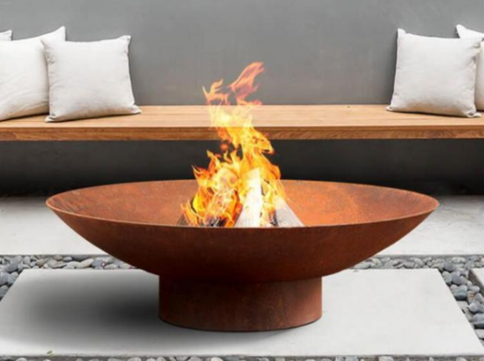 шар горелки ямы огня Corten костра ржавчины подогревателя 80cm на открытом воздухе располагаясь лагерем стальной