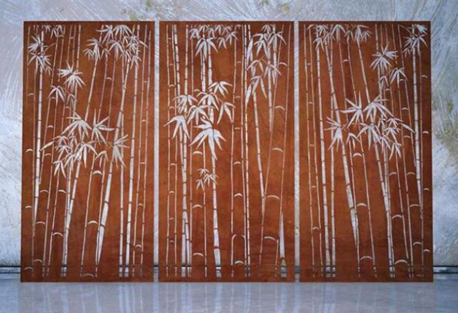 Стена сада устанавливая панели Corten бамбукового дизайна деревенские декоративные стальные