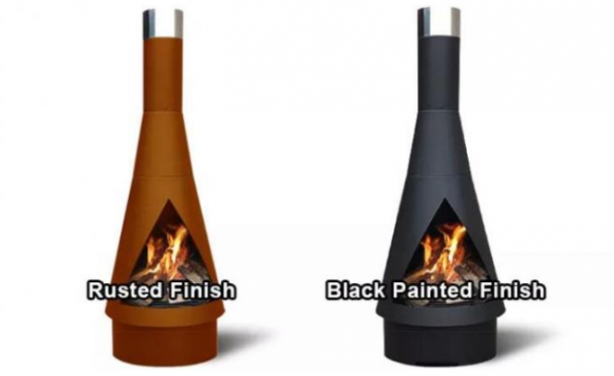 Обелиск Chiminea Corten на открытом воздухе деревянного горящего камина деревенский стальной двинутый под углом