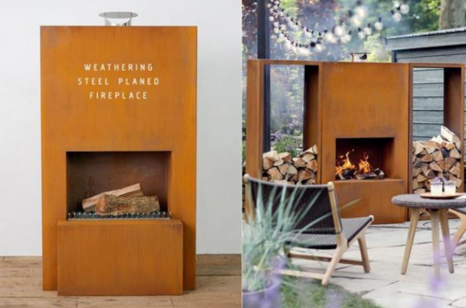 Moder Desiagn прямоугольное сверхмощное Pinacate Corten стальное на открытом воздухе Firepit