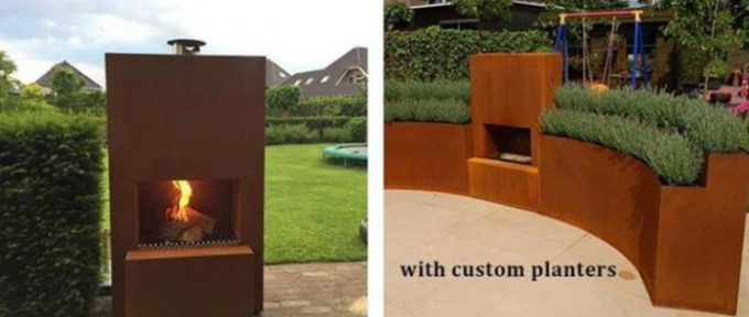 Moder Desiagn прямоугольное сверхмощное Pinacate Corten стальное на открытом воздухе Firepit