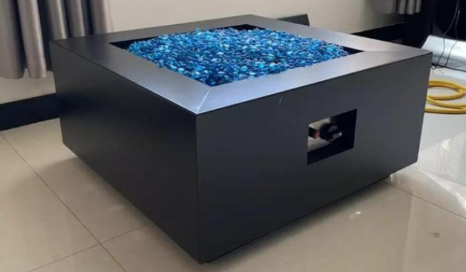 Таблица огня подогревателя патио газа высокотемпературного черного квадрата цвета стальная