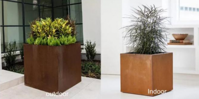 Коробки плантатора цветка Corten большого квадрата баков сада металла ржавого стальные