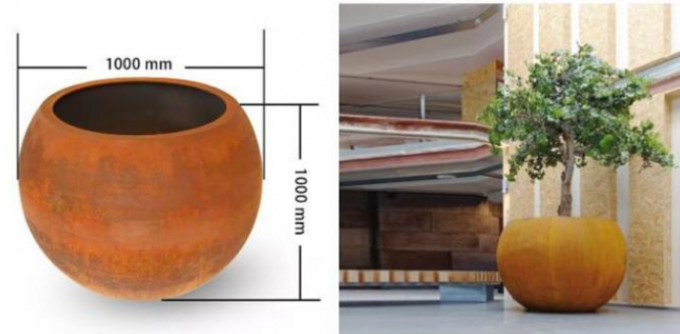 Баки плантатора дерева глобуса Corten на открытом воздухе геометрических сфер стальные для Streetscape