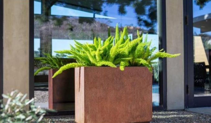 Металла пяди Corten ржавчины ринва современного дизайна плантатор цветка высокорослого прямоугольный