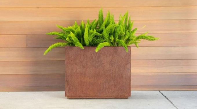 Металла пяди Corten ржавчины ринва современного дизайна плантатор цветка высокорослого прямоугольный