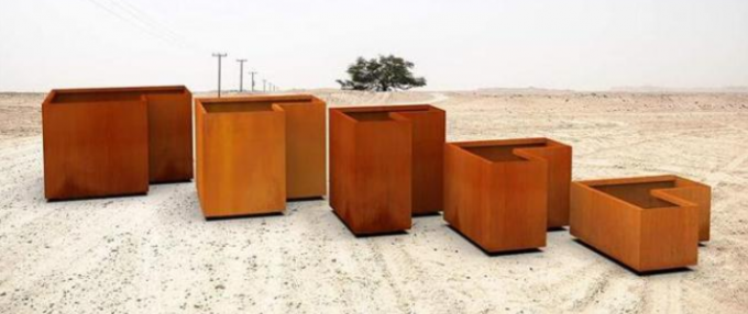 Современный плантатор коробки угла металла Corten стальной для жилое на открытом воздухе