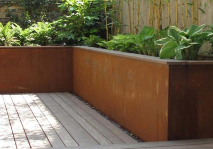 Современная коробка плантатора металла Corten стальная угловая для жилое на открытом воздухе