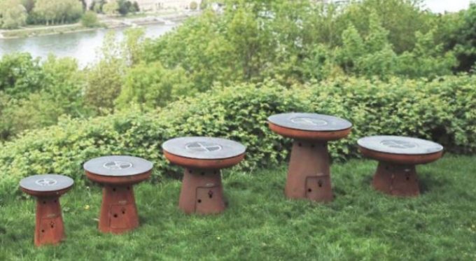 На открытом воздухе варя древесина барбекю горя гриль угля камина Corten стальной