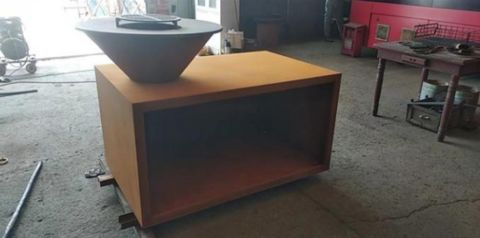 Multi функция прямоугольное BOutdoor варя гриль ямы огня Corten БАРБЕКЮ стальной