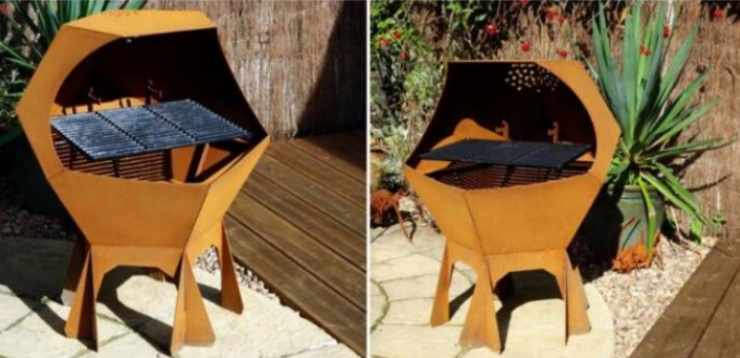 Яма огня Copming Corten десятигранника деревенская стальная на открытом воздухе и гриль барбекю