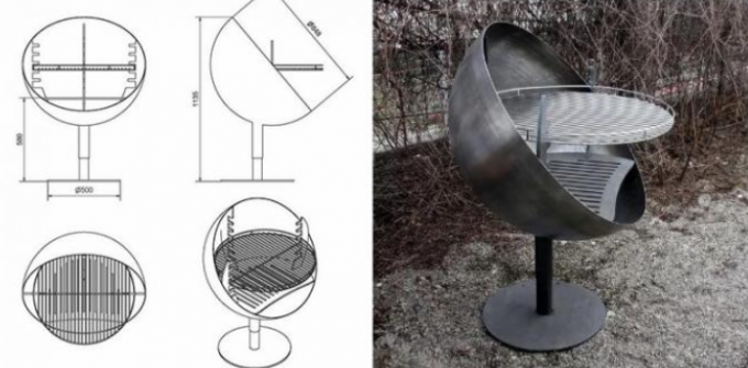 Подгонянный шар огня Corten финиша мельницы ротатабельный стальной на открытом воздухе с решеткой гриля