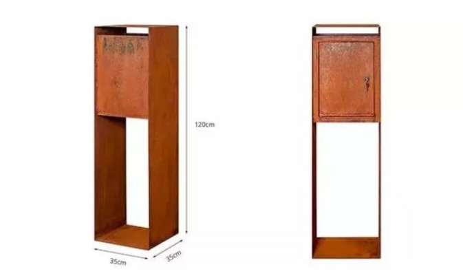 Почтовые ящики Corten на открытом воздухе водоустойчивого замка ключа почтового отделения металла стальные