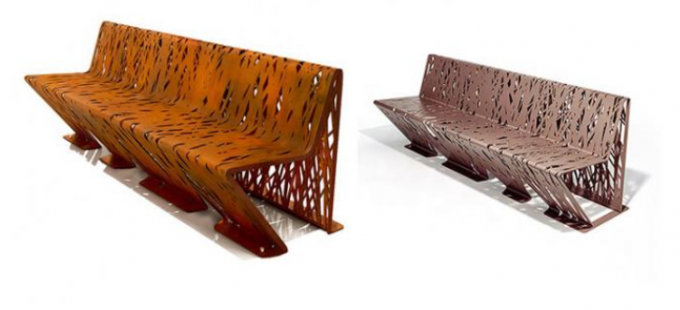 Сталь Corten уличной мебели самого последнего дизайна на открытом воздухе пересекла Суды