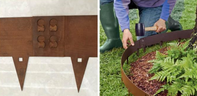 лужайка сада 175cm ржавая Corten окаймляя край границы металла для сада Landscraping
