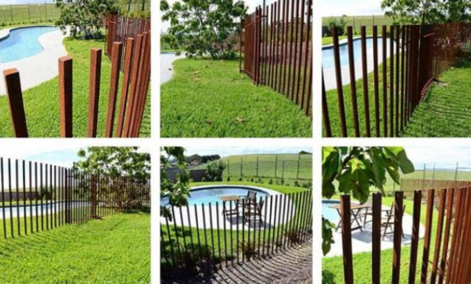 Вне частокола Corten ржавых лезвий металла стального для безопасности сада