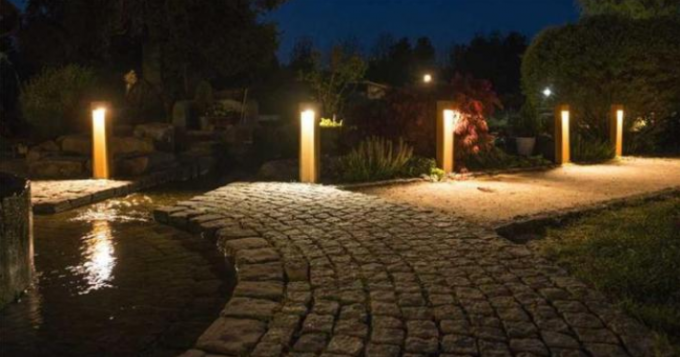 40cm современный квадрат привел палы освещают освещение пути Corten стальное ржавое
