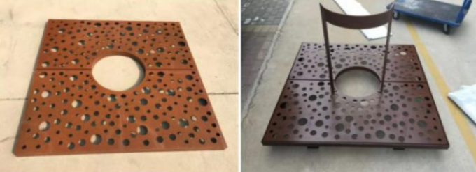 Подгонянная заржаветая решетка дерева Corten металла стальная для сада декоративного