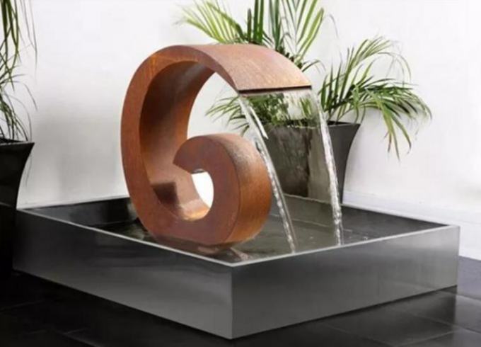 Фонтан Corten форменного водопада 6 ландшафта сада стальной