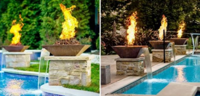 На открытом воздухе декоративные шары воды ямы огня газа Corten стальные для бассейна