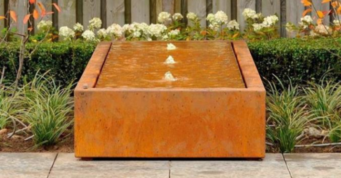 Таблица фонтана Corten ландшафта сада украшения прямоугольная стальная