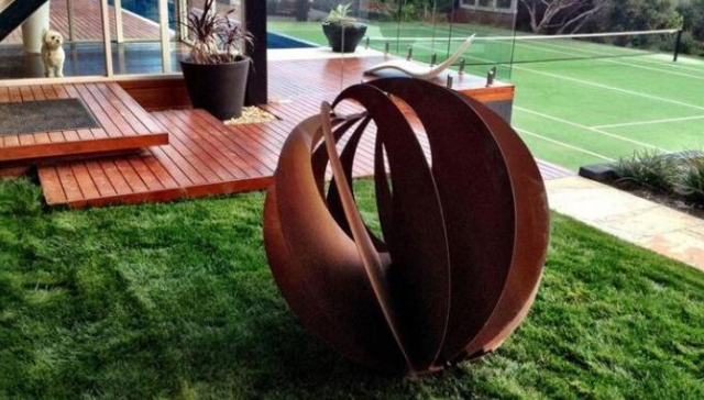Дизайна сферы сада скульптура Corten деревенского стальная большая на открытом воздухе для ландшафта