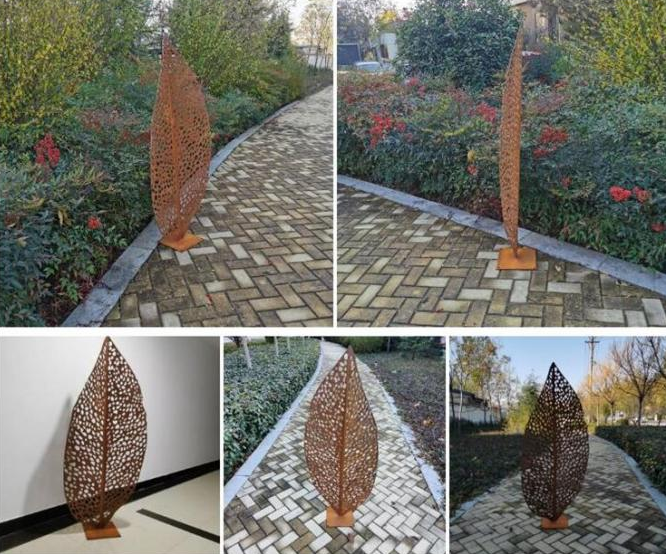 Деревенская скульптура лист Яблока стали Corten искусства дерева металла для орнаментов сада