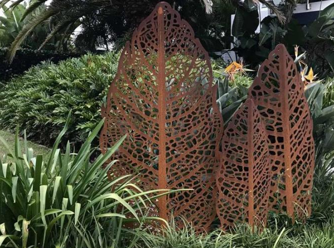 Деревенская скульптура лист Яблока стали Corten искусства дерева металла для орнаментов сада