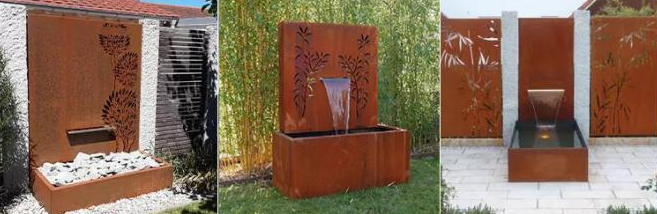Фонтан пруда Corten сада деревенский стальной с лазером отрезал панель экрана