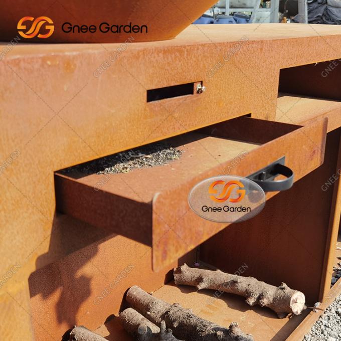 Уникальный уголь барбекю жарит гриль барбекю Corten стальной для на открытом воздухе кухни