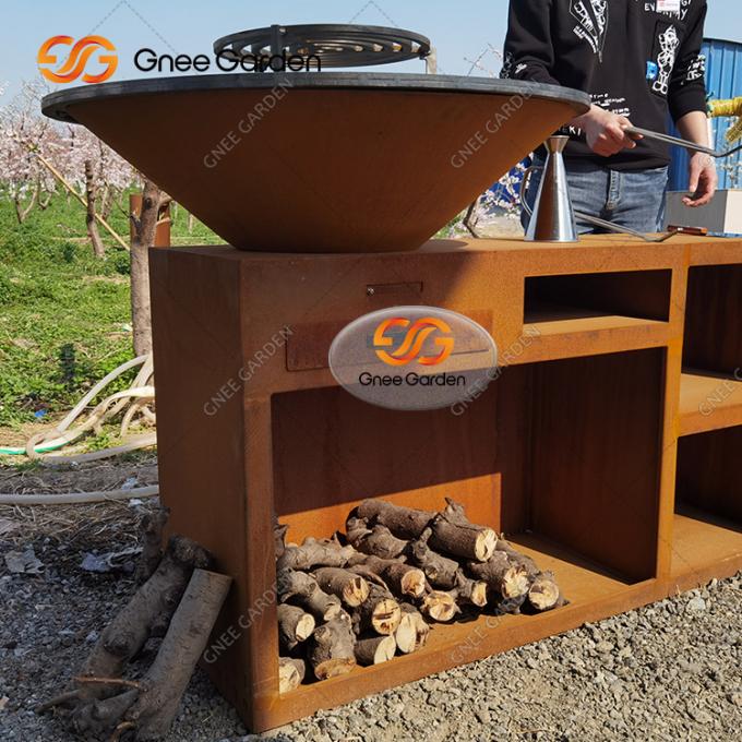 Уникальный уголь барбекю жарит гриль барбекю Corten стальной для на открытом воздухе кухни