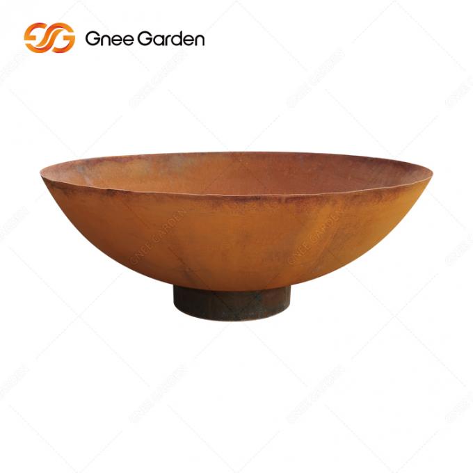 Деревянные горящие ямы огня Corten шара огня металла Firepit на открытом воздухе стальные