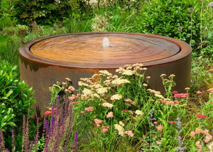 Искусства крытого сада современного дизайна фонтаны Corten на открытом воздухе стальные с насосами