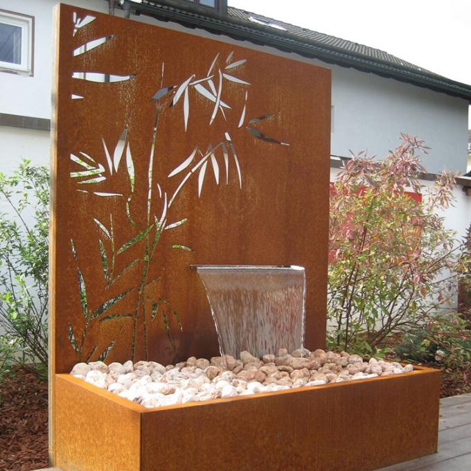Вода открытого сада водопада Corten современных фонтанов стальная отличает с экраном